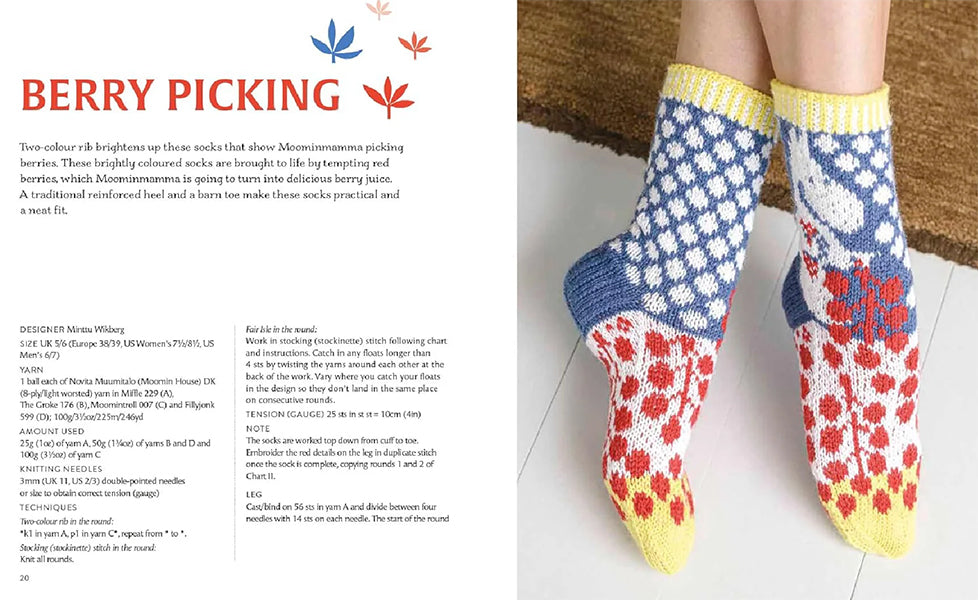 Knitted Moomin Socks by Linda Permanto