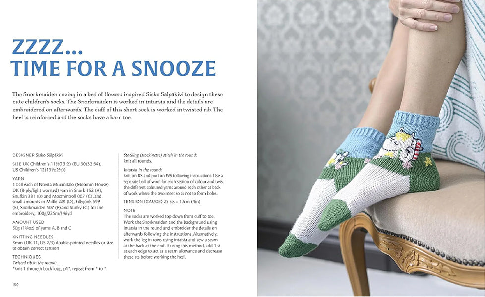 Knitted Moomin Socks by Linda Permanto