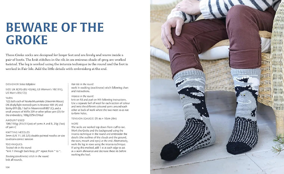 Knitted Moomin Socks by Linda Permanto