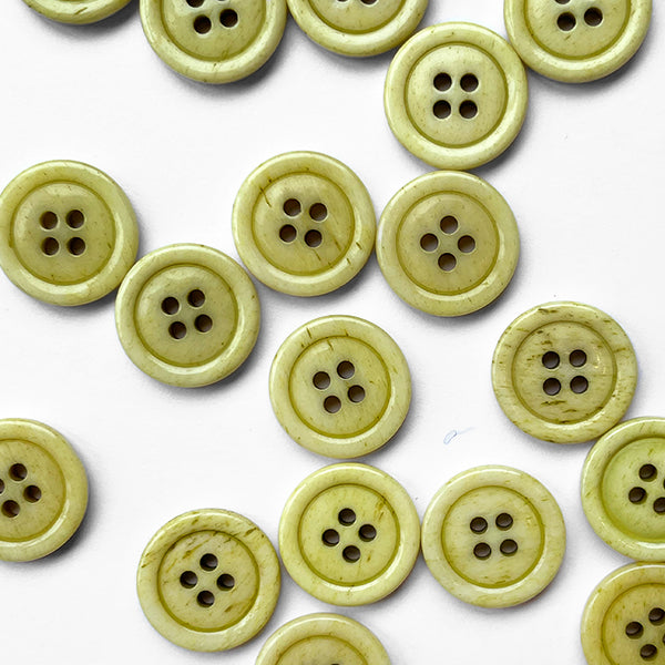 Pale Green stained bone glossy button